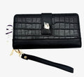 Gloria Vanderbilt Black Croc-Embossed Wallet Zip Around