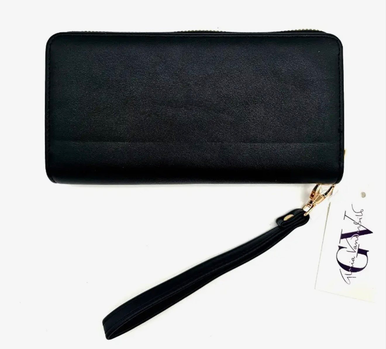 Gloria Vanderbilt Black Croc-Embossed Wallet Zip Around