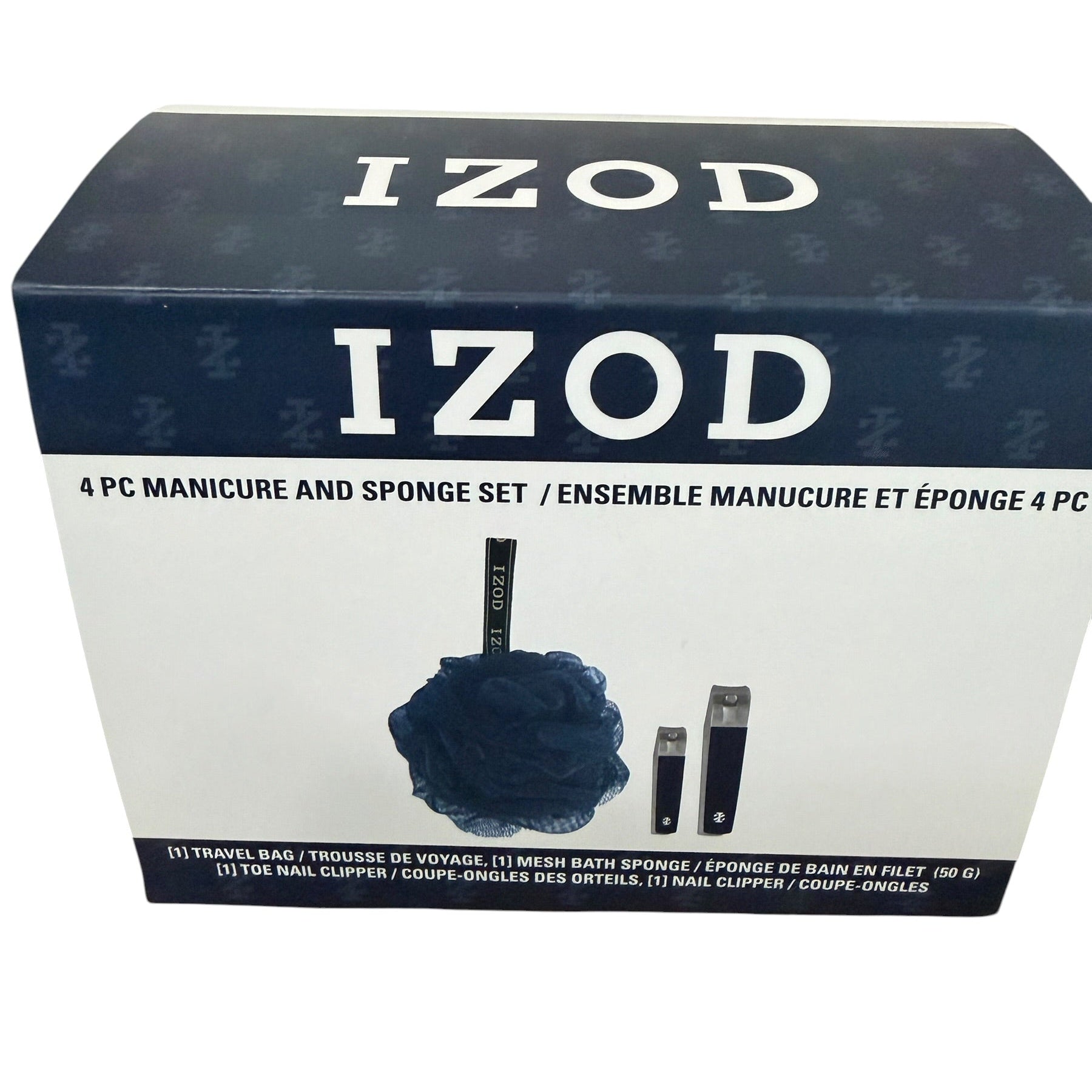 Izod 4-Piece Manicure & Mesh Bath Sponge Travel Set