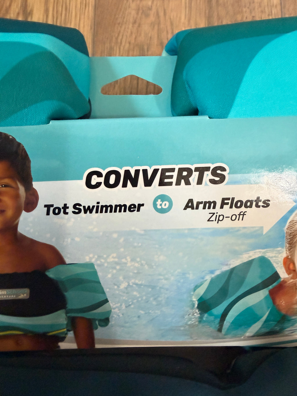 SwimSchool 2-in-1 Deluxe Child Swimmer Float – Ages 4-6, Blue Multi