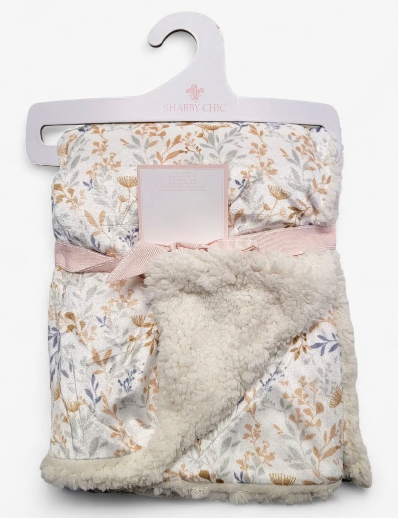 Floral Sherpa Baby Blanket – 30" x 40"