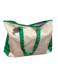 Heavy Duty Tote Bag with Green Trim