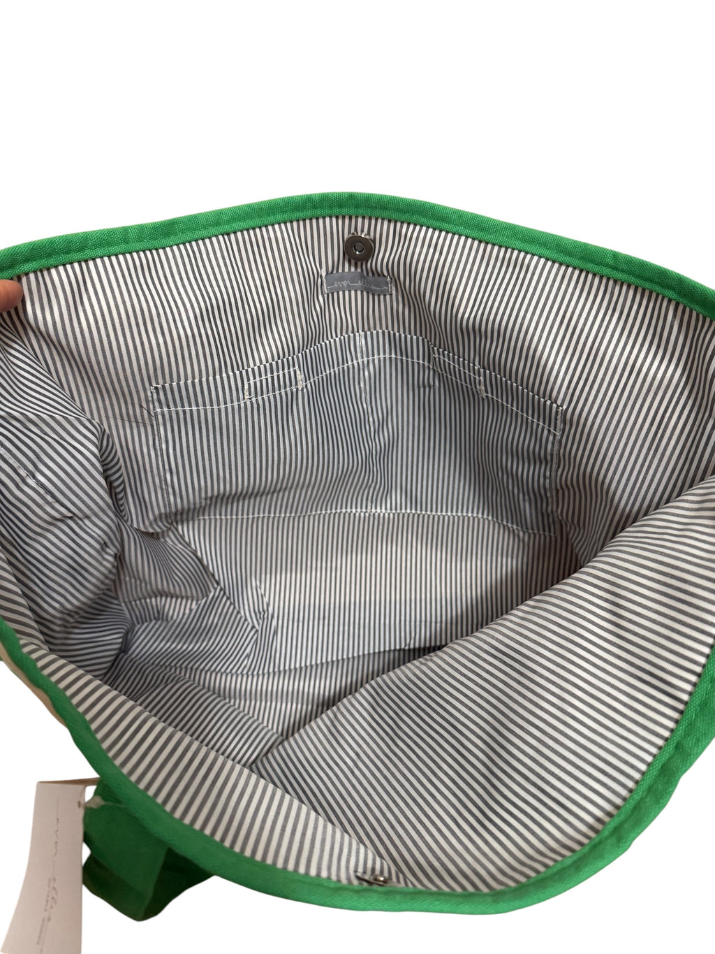 Heavy Duty Tote Bag with Green Trim