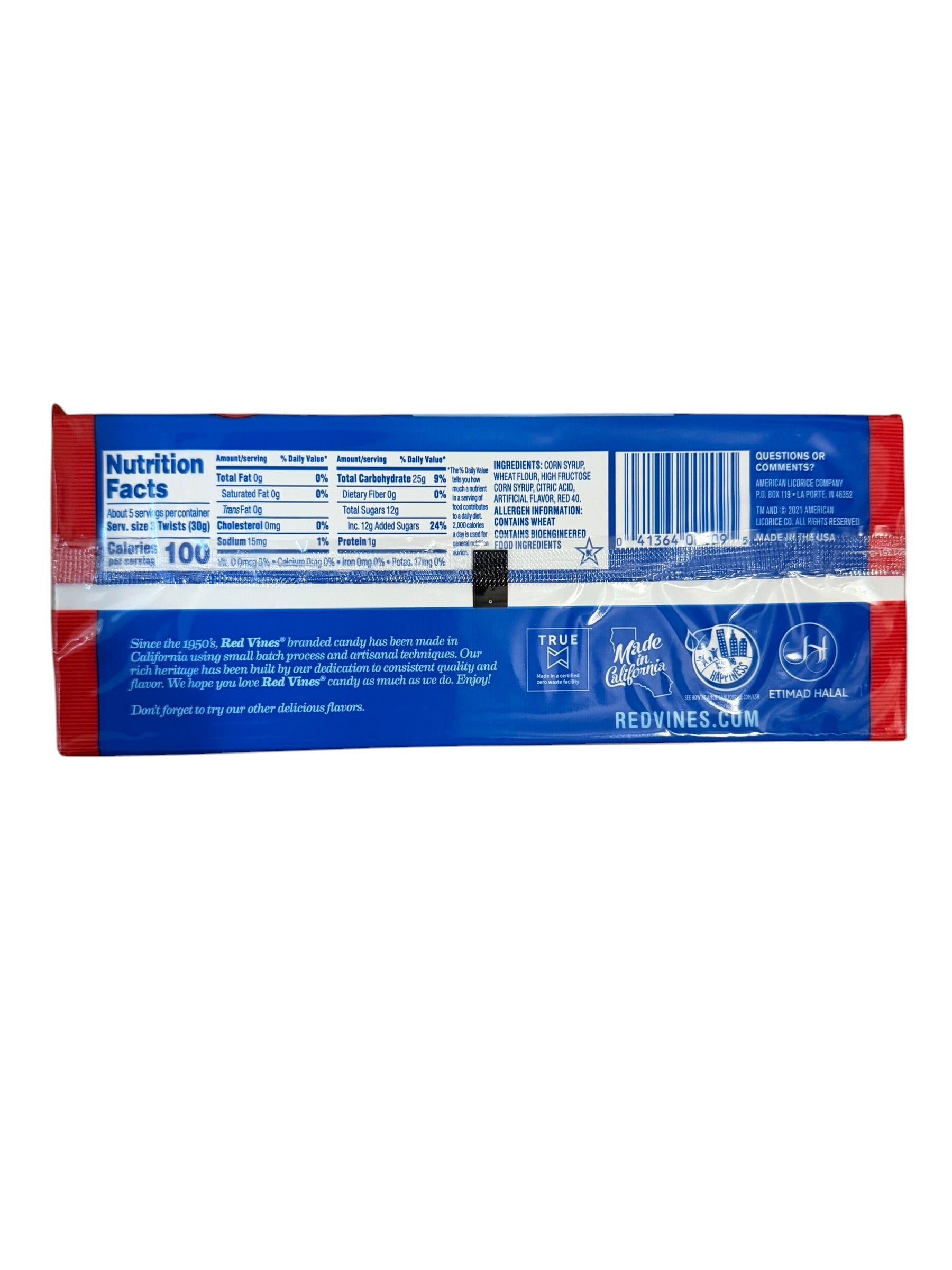 Red Vines, Red Licorice Candy 5oz.